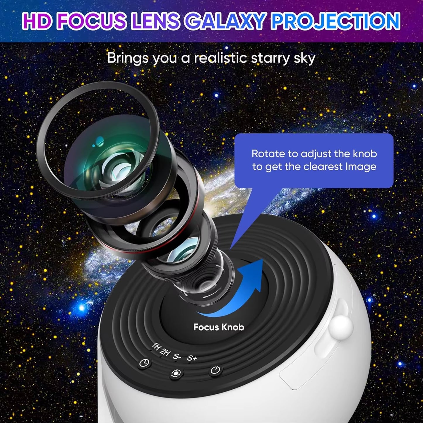 Star Projector Night Light Planetarium Projector 360° Rotate Galaxy Projector Light for Room Decoration Star Sky Projection Lamp